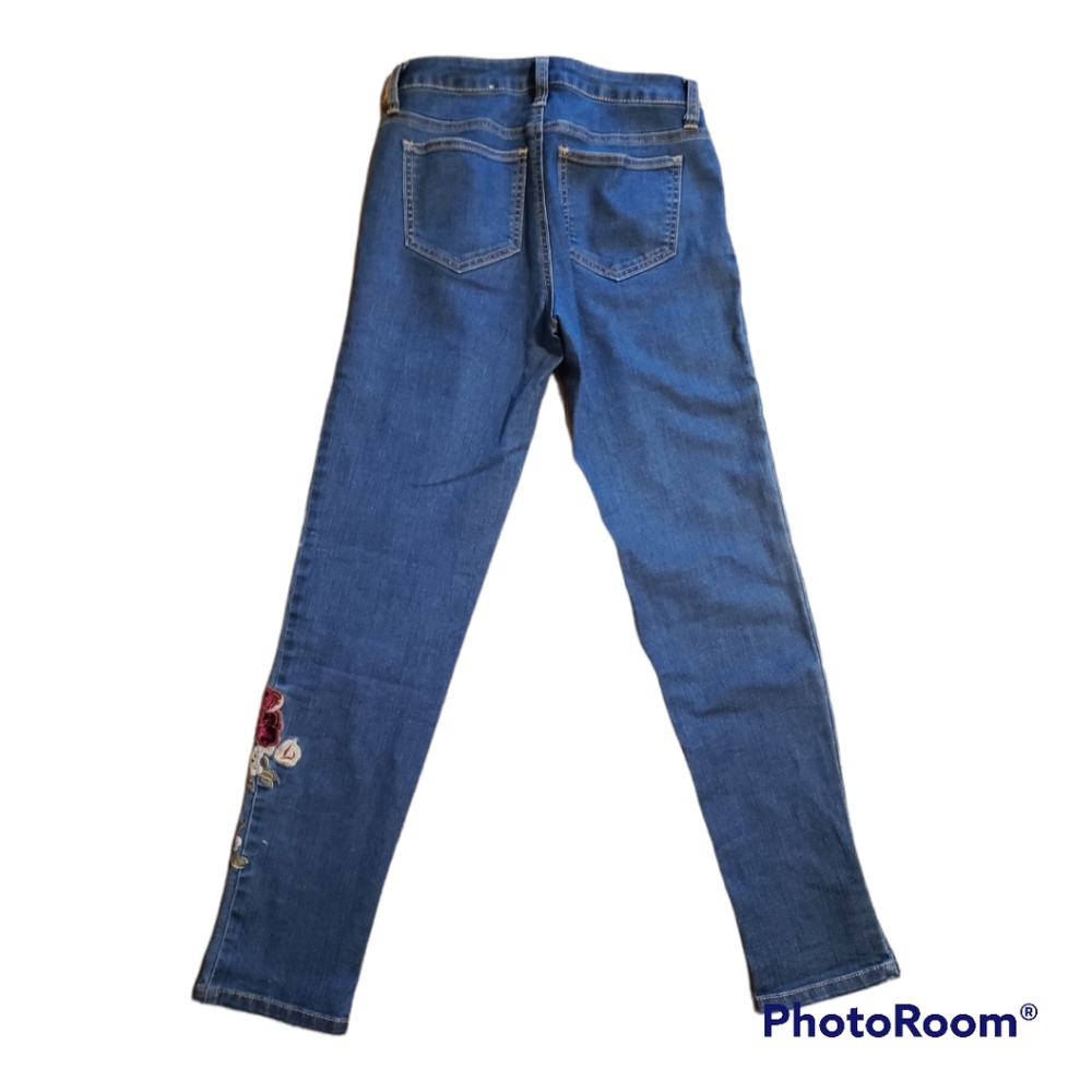 EUC - Velvet floral jeans Size 0 - Picture 5 of 9